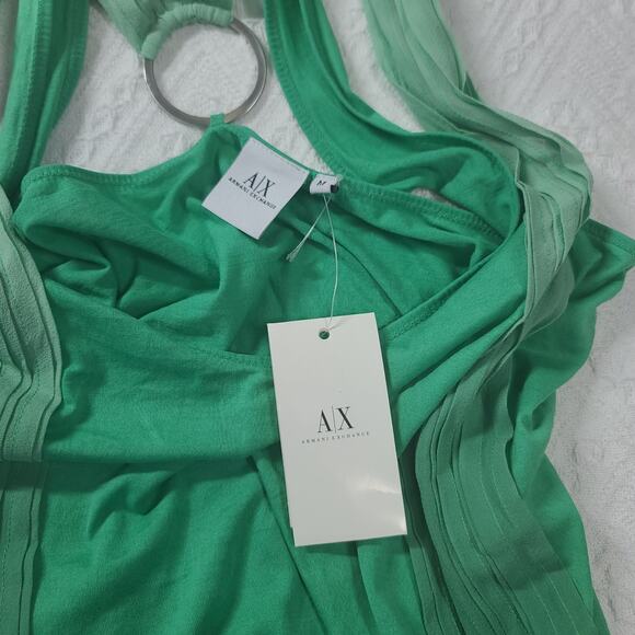 Armani exchange women's tank top green NWT Size Medium Festival Resort Wear - Picture 5 of 9